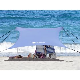 Beach Shade Windproof Design, Sun Shelter UPF50+ Portable Family Tent with 6 Sandbags Anchors 10x10 FT 2 Pole Pop Up Outdoor