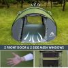 4 Person Easy Pop Up Tent Waterproof Automatic Setup 2 Doors-Instant Family Tents for Camping Hiking & Traveling