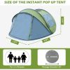 Pop Up Tent, 4 Person Instant Tent with Skylight, Waterproof Instant Pop Up Tent with Rainfly, Easy Setup Camping Tents