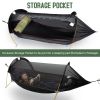 Night Cat 2 Person Waterproof Camping Hammock with Rain Fly and Bug Net Hammock Tent with Storage Pocket for Sleeping Pad