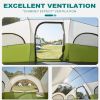 8 Person Tent for Camping, Waterproof Windproof Family Tent with Rainfly, Divided Curtain Design for Privacy Space, Portable