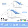 Beach Shade Windproof Design, Sun Shelter UPF50+ Portable Family Tent with 6 Sandbags Anchors 10x10 FT 2 Pole Pop Up Outdoor