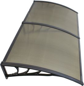 40 Inch X 80 Inch Window Awning Door Canopy Polycarbonate Cover Outdoor Front Door Patio Sun Shetter Tarp Car Tent Shelter Tents (Color: Brown)