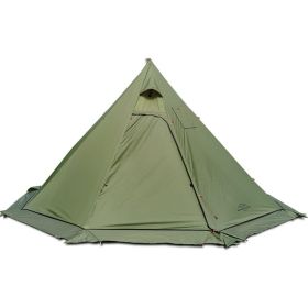 4 Persons Lightweight Tipi Hot Tents with Stove Jack Teepee Tent for Hunting Family Team Backpacking Camping Hiking Freight free (Color: Olive)